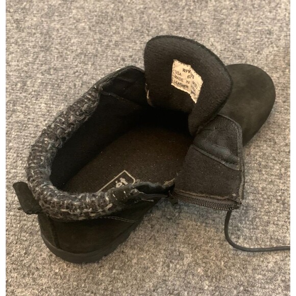 Propet Boots Womens 6.5 Delaney Suede Ankle Bootie Lace Zip Black Hike Trail - Picture 4 of 5